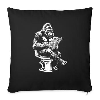 Thoughtful gorilla reading newspaper - Sofa pillowcase 17,3'' x 17,3'' (45 x 45 cm) - black - Front