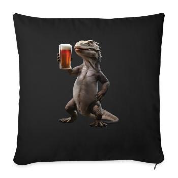 Komodo Bier - Sofakissenbezug 45 x 45 cm - Schwarz - Vorne