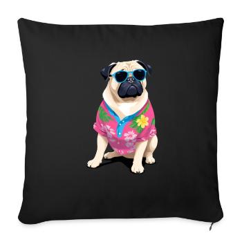 Chill Chihuahua with Beach Vibes - Sofa pillowcase 17,3'' x 17,3'' (45 x 45 cm) - black - Front