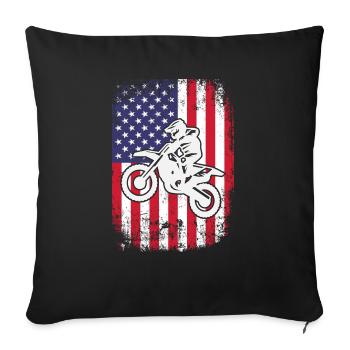 Motocross MX Supercross Enduro Dirt Bike - Housse de coussin décorative 45 x 45 cm - noir - Devant