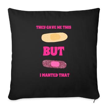 Girly Plasters - Sofa pillowcase 17,3'' x 17,3'' (45 x 45 cm) - black - Front