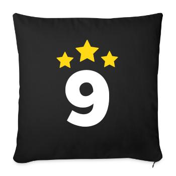 9 Year Star - 9th Anniversary Gift - Sofa pillowcase 17,3'' x 17,3'' (45 x 45 cm) - black - Front