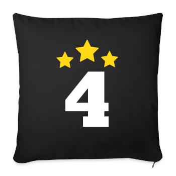 4 Jahre Stern - Geschenk zum 4. Jahrestag - Sofakissenbezug 45 x 45 cm - Schwarz - Vorne