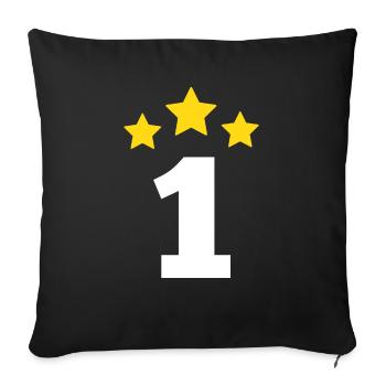 1 Year Star - 1st Anniversary Gift - Sofa pillowcase 17,3'' x 17,3'' (45 x 45 cm) - black - Front
