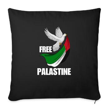 Free Palestine Design – Déclaration pour la paix - Housse de coussin décorative 45 x 45 cm - noir - Devant