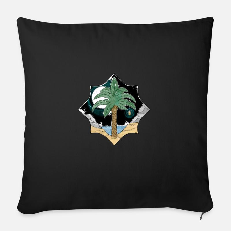 Palme - Sofakissenbezug 45 x 45 cm - Schwarz