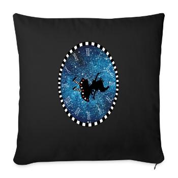 Trip to Wonderland - Sofa pillowcase 17,3'' x 17,3'' (45 x 45 cm) - black - Front