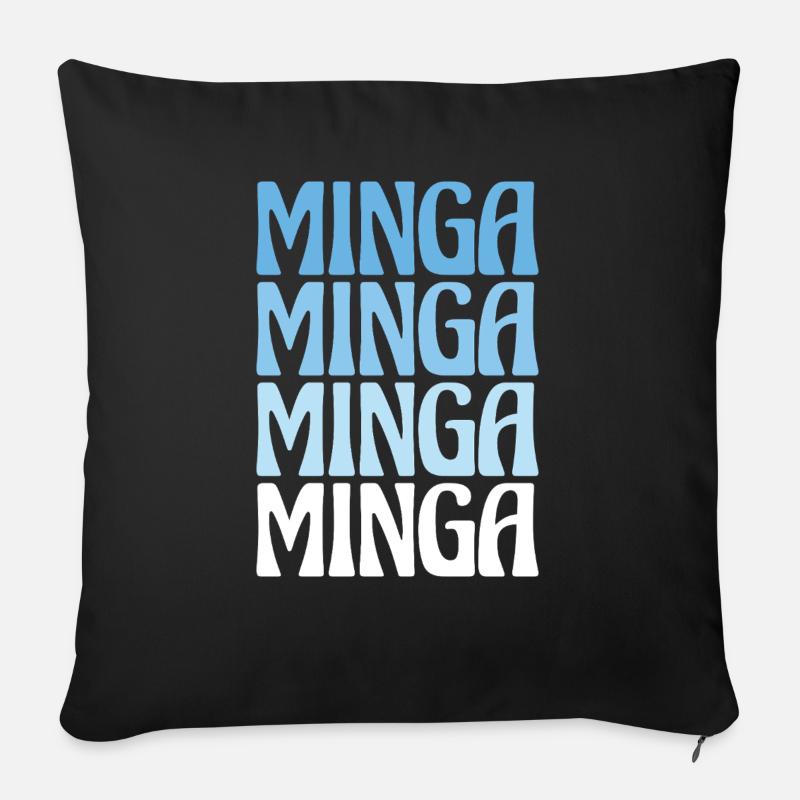 Minga München Dialekt Geschenk - Sofakissenbezug 45 x 45 cm - Schwarz
