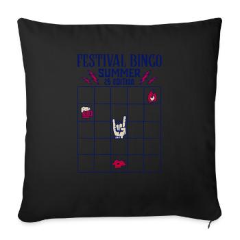 Festival Bingo Été '25 - Housse de coussin décorative 45 x 45 cm - noir - Devant