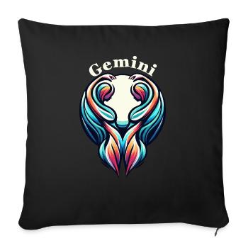 Tweeling Gemini - Sofa pillowcase 17,3'' x 17,3'' (45 x 45 cm) - black - Front
