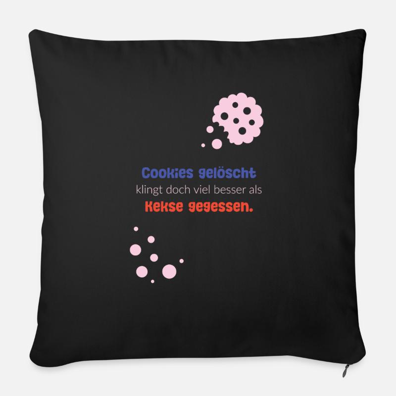 Cookies supprimés - Housse de coussin décorative 45 x 45 cm - noir