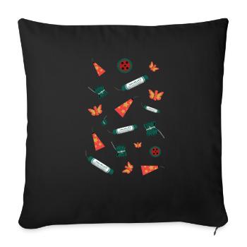 Fireworks assortment - Sofa pillowcase 17,3'' x 17,3'' (45 x 45 cm) - black - Front