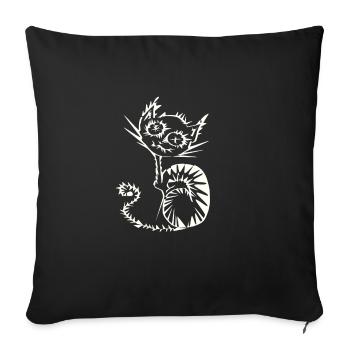 Lucid cat (dark) - Sofa pillowcase 17,3'' x 17,3'' (45 x 45 cm) - black - Front