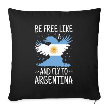 Argentine Drapeau Amérique du Sud Drapeau argentin - Housse de coussin décorative 45 x 45 cm - noir - Devant