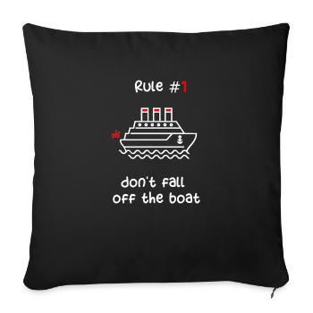 BATEAU DE CROISIÈRE - NAVIRE DE CROISIÈRE BLANC ET ROUGE - Housse de coussin décorative 45 x 45 cm - noir - Devant