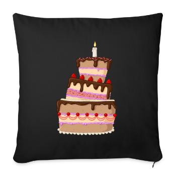 Leckere Comic Torte - Sofakissenbezug 45 x 45 cm - Schwarz - Vorne