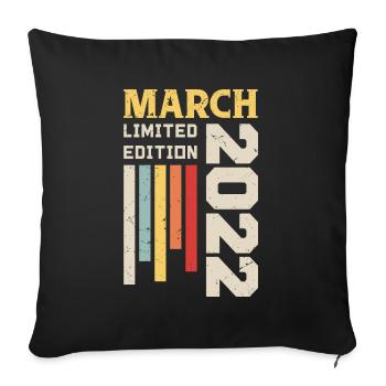 March 2022 - Birthday gift March 2022 March - Sofa pillowcase 17,3'' x 17,3'' (45 x 45 cm) - black - Front