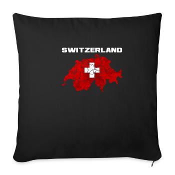 Suisse cadeau suisse drapeau suisse - Housse de coussin décorative 45 x 45 cm - noir - Devant