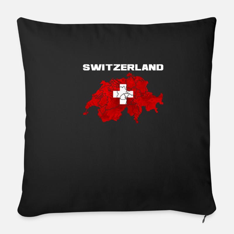 Schweiz Schweizer Geschenk schweizerische Flagge - Sofakissenbezug 45 x 45 cm - Schwarz