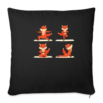 Yoga Gymnastics Fox Tshirt Gift - Sofa pillowcase 17,3'' x 17,3'' (45 x 45 cm) - black - Front