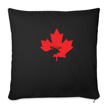 Maple Leaf Canada Day Moose Keep Calm - Sofa pillowcase 17,3'' x 17,3'' (45 x 45 cm) - black - Front