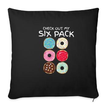 Check Out My Six Pack Donut Funny Gym Gift - Housse de coussin décorative 45 x 45 cm - noir - Devant