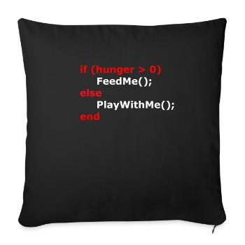 Coding If Hunger - Sofa pillowcase 17,3'' x 17,3'' (45 x 45 cm) - black - Front