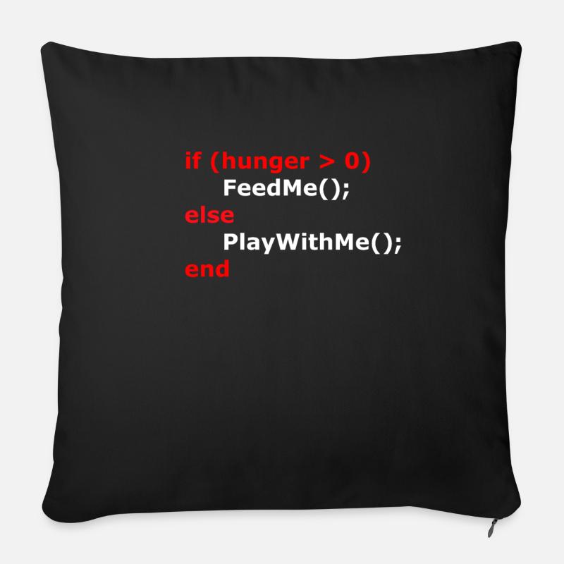 Coding If Hunger - Sofakissenbezug 45 x 45 cm - Schwarz