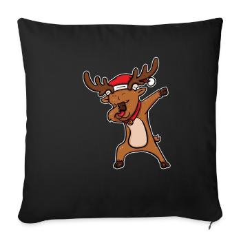 Rentier Rudolf Lustig Dabbing Weihnachten Geschenk - Sofakissenbezug 45 x 45 cm - Schwarz - Vorne