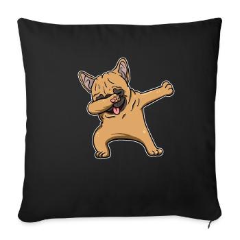 Dabbing Französische Bulldogge Hund Geschenk - Sofakissenbezug 45 x 45 cm - Schwarz - Vorne