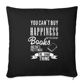 Bookworm Fiction Geschenk Lehrer - Sofakissenbezug 45 x 45 cm - Schwarz - Vorne