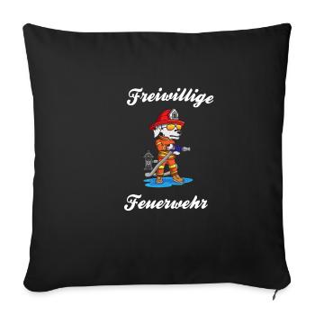 Volunteer firefighter dog firefighter gift - Sofa pillowcase 17,3'' x 17,3'' (45 x 45 cm) - black - Front