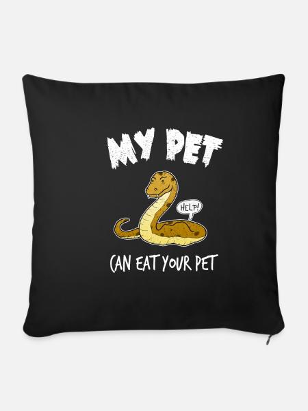 Schlange Python Haustier Lustig Geschenk - Sofakissenbezug 45 x 45 cm - Schwarz