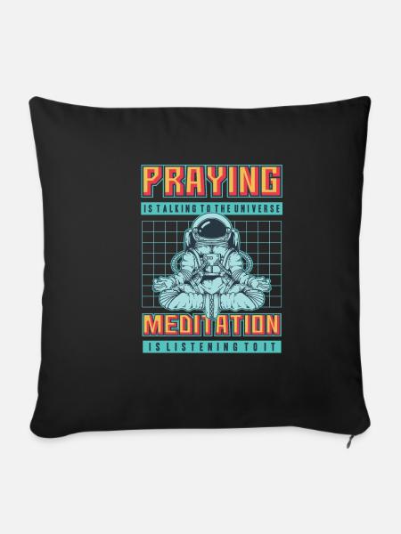 Cosmos Prayer - Sofakissenbezug 45 x 45 cm - Schwarz