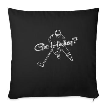 hockey - Sofa pillowcase 17,3'' x 17,3'' (45 x 45 cm) - black - Front