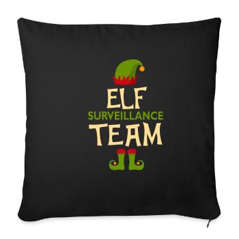 onze équipe Noël advent onze elfe fee cadeau - Housse de coussin décorative 45 x 45 cm - noir - Devant