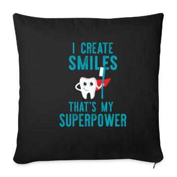 Dentiste Pédiatrique Dentiste Pratique Cadeau Cadeau - Housse de coussin décorative 45 x 45 cm - noir - Devant