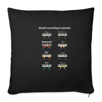 Funny Piano Teacher Student Musician Gift - Sofa pillowcase 17,3'' x 17,3'' (45 x 45 cm) - black - Front