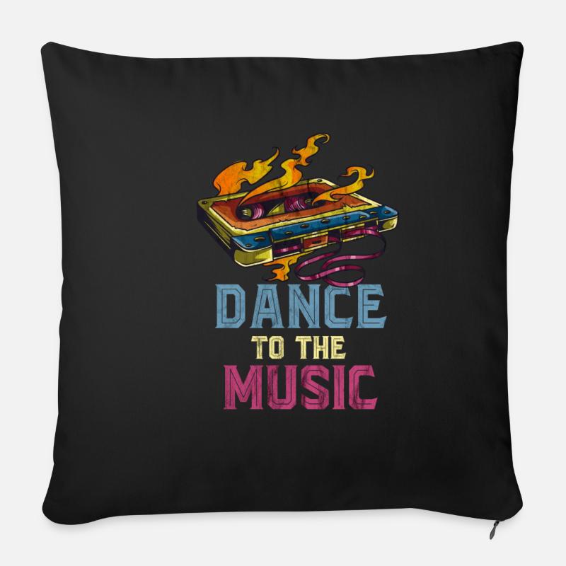 90er Jahre Dance Musik - Sofakissenbezug 45 x 45 cm - Schwarz
