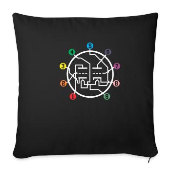 Analoges Vakuumröhren-Pin-Layout Verstärker Audio - Sofakissenbezug 45 x 45 cm - Schwarz - Vorne