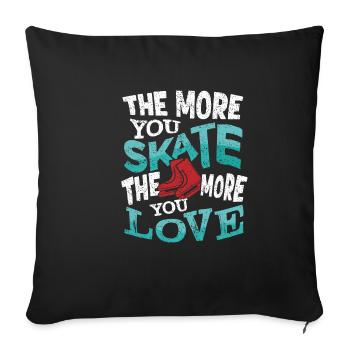 Skate Love - Sofa pillowcase 17,3'' x 17,3'' (45 x 45 cm) - black - Front