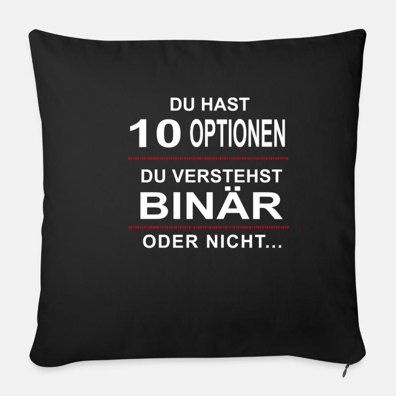 Binaer Witz 4 Informatiker Programmierer - Sofakissenbezug 45 x 45 cm - Schwarz