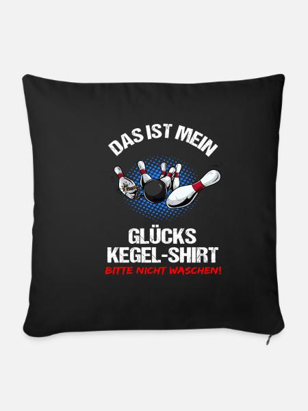 Kegeln Kegel Verein Geschenk - Sofakissenbezug 45 x 45 cm - Schwarz