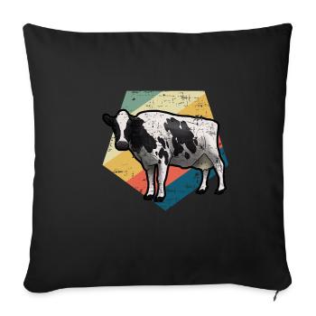 Kuh retro - Sofakissenbezug 45 x 45 cm - Schwarz - Vorne