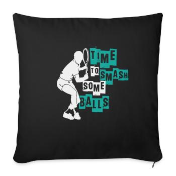 tennis - Sofa pillowcase 17,3'' x 17,3'' (45 x 45 cm) - black - Front