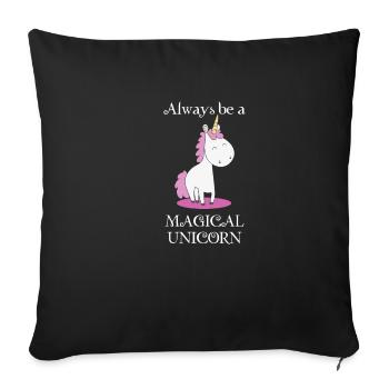Unicorn Funny Unicorn Unicorn Gift - Sofa pillowcase 17,3'' x 17,3'' (45 x 45 cm) - black - Front