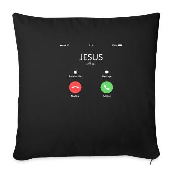 Jésus appelle - Housse de coussin décorative 45 x 45 cm - noir - Devant