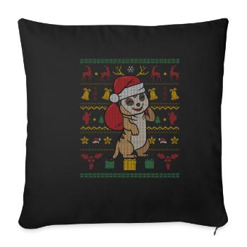 Ugly Christmas Meerkat Christmas Gift - Sofa pillowcase 17,3'' x 17,3'' (45 x 45 cm) - black - Front