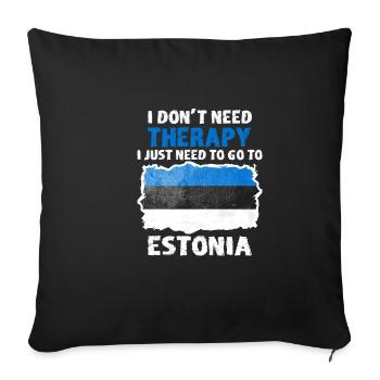 Estonia - Sofa pillowcase 17,3'' x 17,3'' (45 x 45 cm) - black - Front
