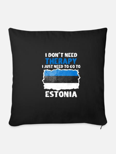 Estland - Sofakissenbezug 45 x 45 cm - Schwarz